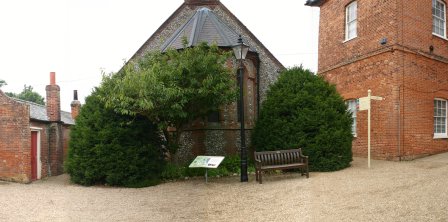 The 'Yew Tree border' in front of the chapel- before the Yews were reduced