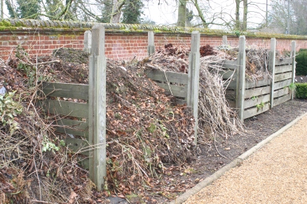 Compost bins in the walled garden