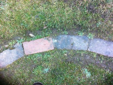 Detail of the brick - marked path
