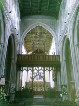 Rood screen and chancel beyond
