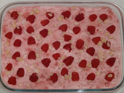 Raspberry curd quark dessert- one of many delicious sweets using raspberries
